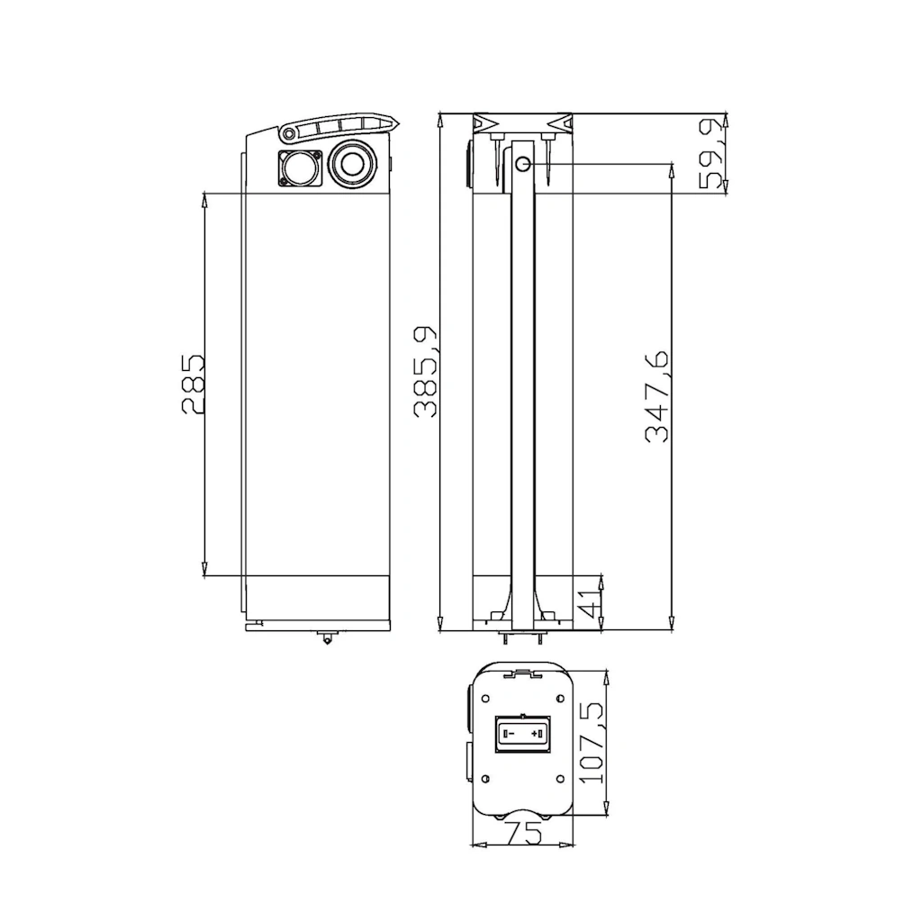 SILVER FISH STYLE 48V 17.5Ah BATTERY PACK