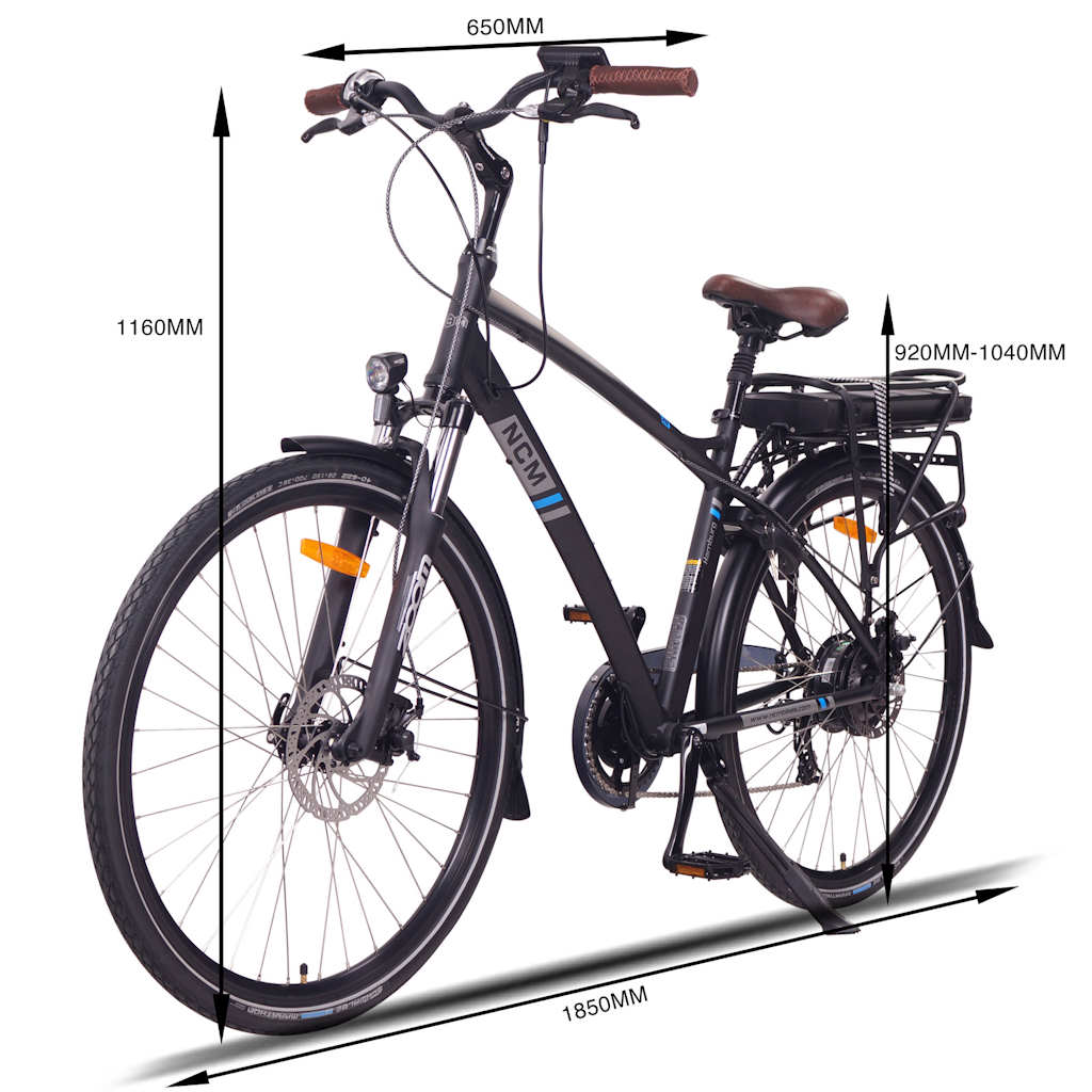 NCM HAMBURG 28" TREKKING BIKE - BLACK