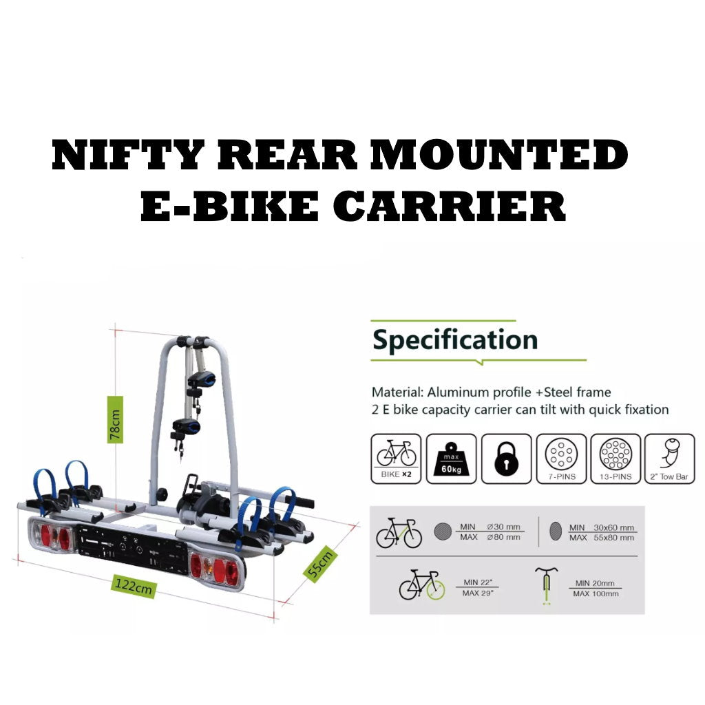 Nifty E-Bike Carrier - tow ball mount